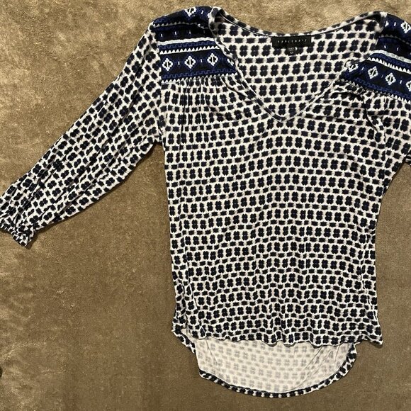Sanctuary Top XS Womens Anabella Pullover Embroidered 3/4 Length Sleeves V-Neck - Picture 1 of 9